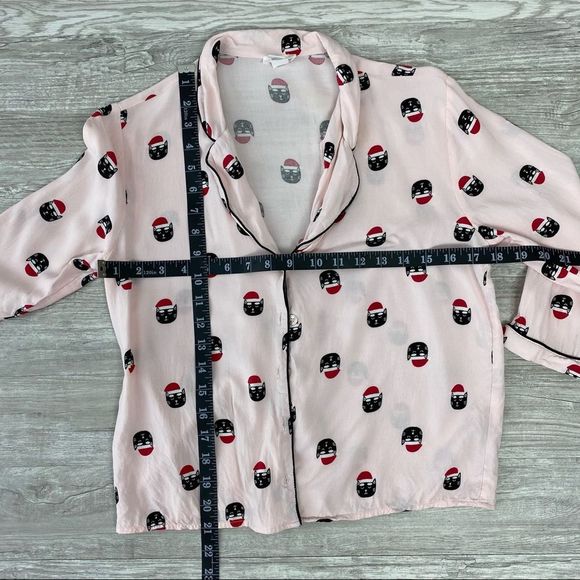 Forever21 Pink Pajama Button Up Pink Cat Top - Picture 7 of 7
